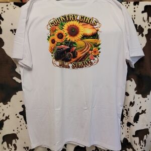 Country Girls Will Survive Western Graphic Short Sleeve T-Shirt